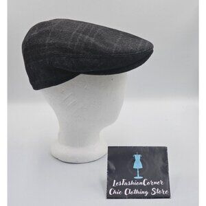 Gottmann Men's Charcoal Wool Blend Plaid Jackson Flat Cap Ear Flaps Sz M 2702